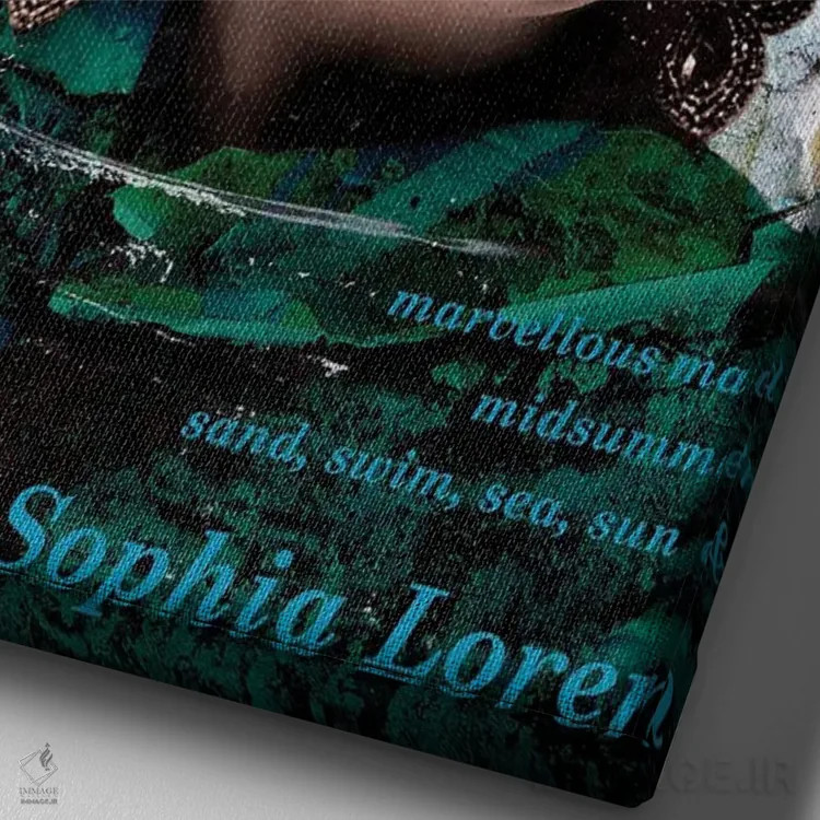 تابلو دکوراتیو سوفیا لورن اثر کارین ورمیر - نمای نزدیک بافت بوم