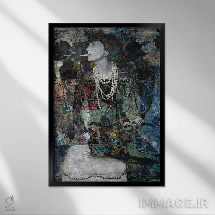 تابلو دکوراتیو کوکو شنل اثر کارین ورمیر - نمای قابدار مشکی