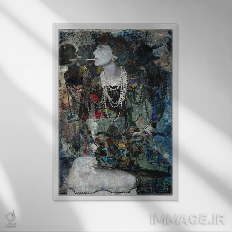 تابلو دکوراتیو کوکو شنل اثر کارین ورمیر - نمای قابدار سفید