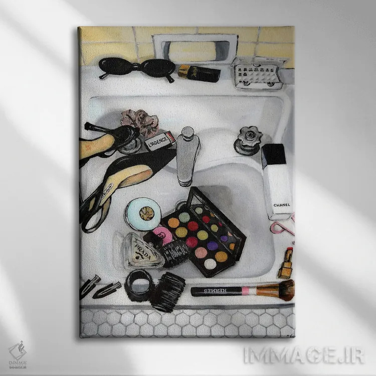 تابلو دکوراتیو سینک حمام اثر کریستین ووس - نمای روبهرو روی دیوار