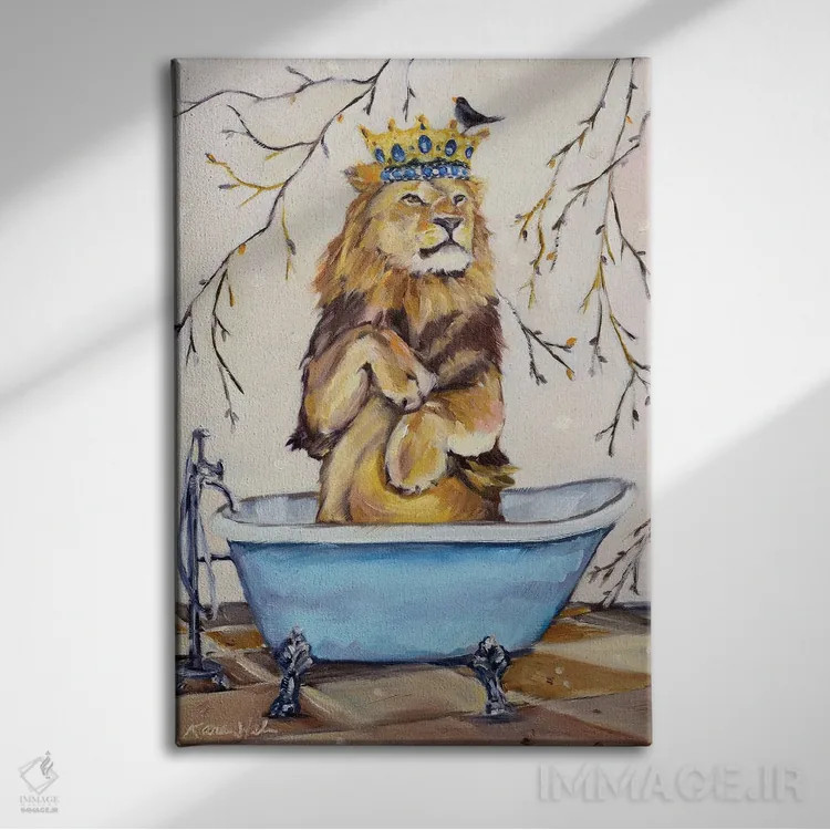 تابلو دکوراتیو شستشو مثل شیر اثر کارن وبر - نمای روبهرو روی دیوار