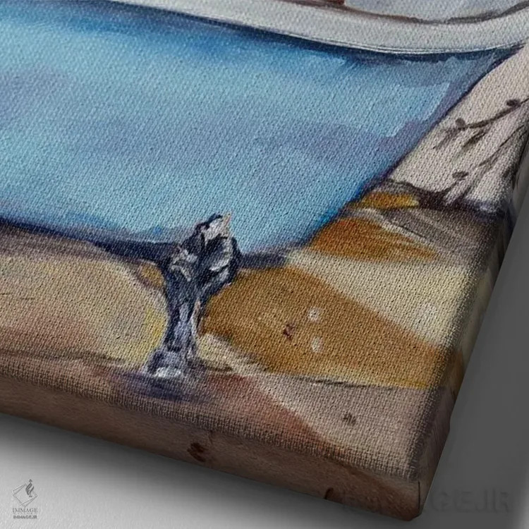 تابلو دکوراتیو شستشو مثل شیر اثر کارن وبر - نمای نزدیک بافت بوم