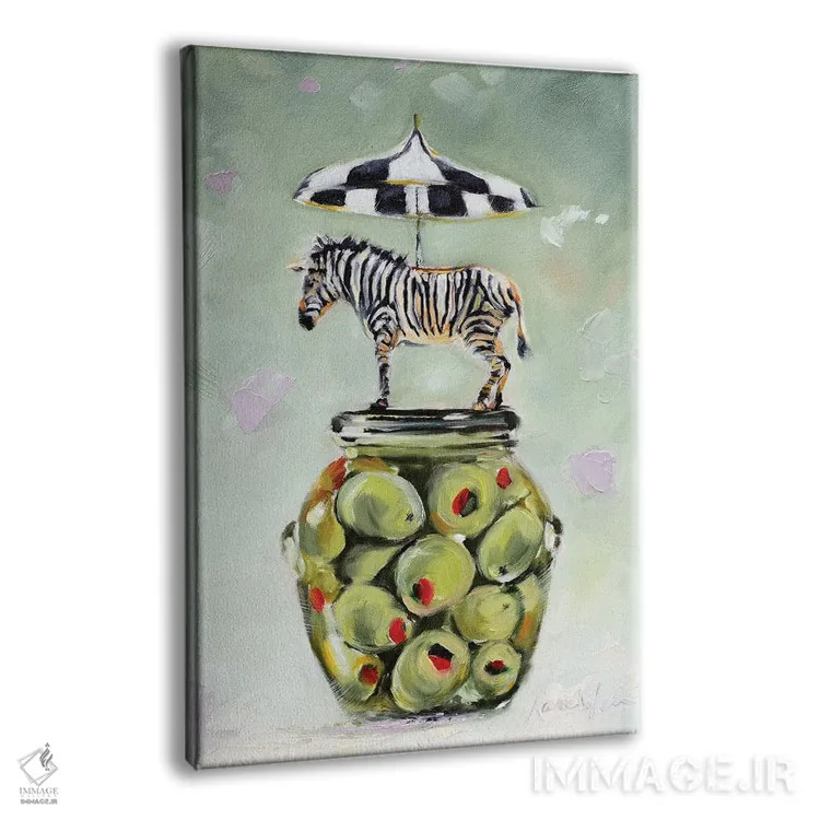 تابلو دکوراتیو راه راه و خال خالی اثر کارن وبر - نمای پرسپکتیو محصول