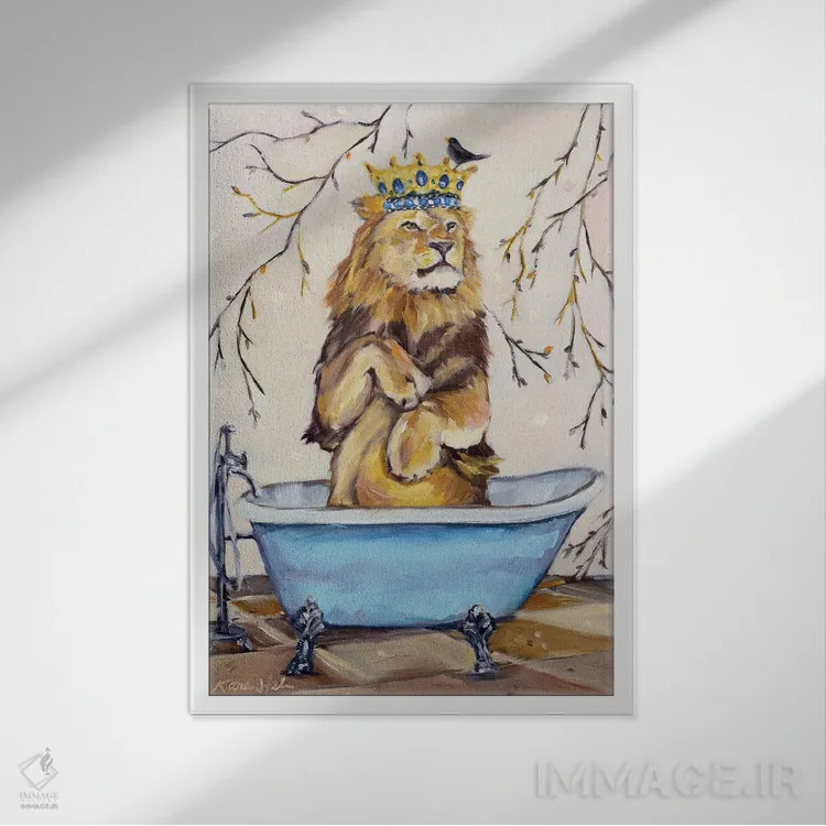 تابلو دکوراتیو شستشو مثل شیر اثر کارن وبر - نمای قابدار سفید