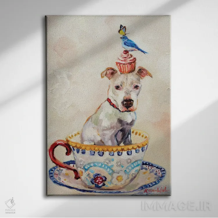 تابلو دکوراتیو مهمانی دلسوزی اثر کارن وبر - نمای روبهرو روی دیوار