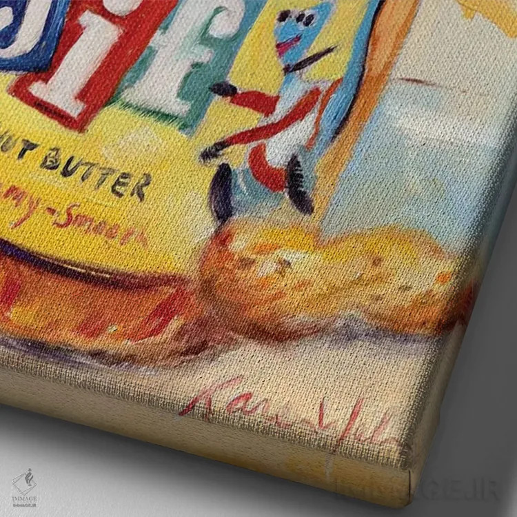 تابلو دکوراتیو اپراتور روان اثر کارن وبر - نمای نزدیک بافت بوم