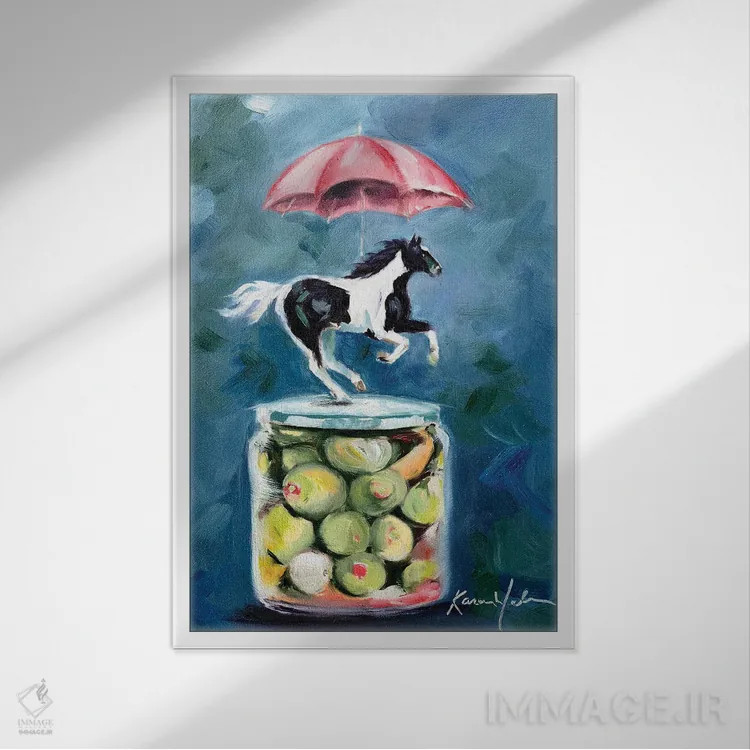 تابلو دکوراتیو دستیابی به برتری اثر کارن وبر - نمای قابدار سفید