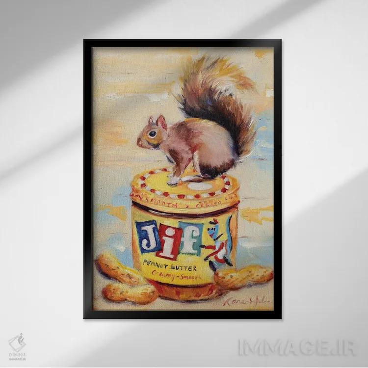 تابلو دکوراتیو اپراتور روان اثر کارن وبر - نمای قابدار مشکی