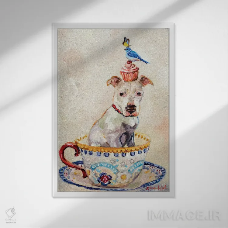 تابلو دکوراتیو مهمانی دلسوزی اثر کارن وبر - نمای قابدار سفید