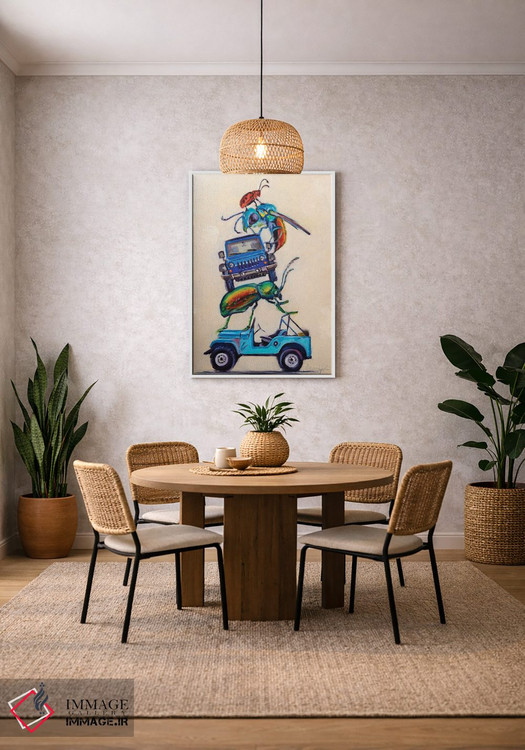 تابلو دکوراتیو جیپ ها و بیتل ها اثر کارن وبر - D2W