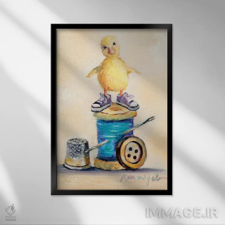 تابلو دکوراتیو تصورات شیرین اثر کارن وبر - نمای قابدار مشکی