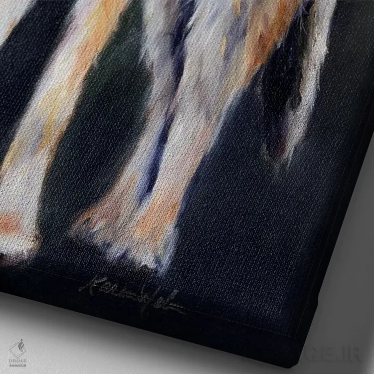 تابلو دکوراتیو روح کایوت اثر کارن وبر - نمای نزدیک بافت بوم