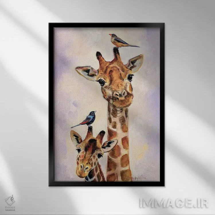 تابلو دکوراتیو گریس و دریما اثر کارن وبر - نمای قابدار مشکی