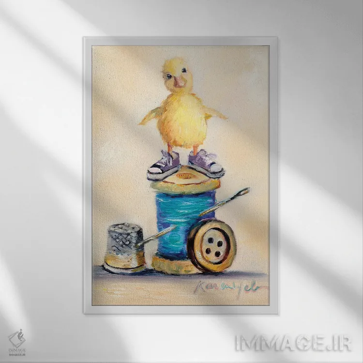 تابلو دکوراتیو تصورات شیرین اثر کارن وبر - نمای قابدار سفید