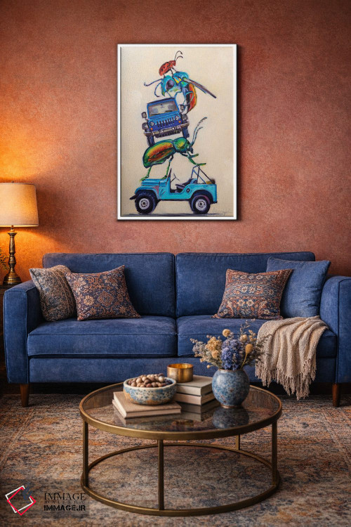 تابلو دکوراتیو جیپ ها و بیتل ها اثر کارن وبر - D3W