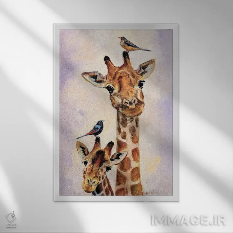 تابلو دکوراتیو گریس و دریما اثر کارن وبر - نمای قابدار سفید