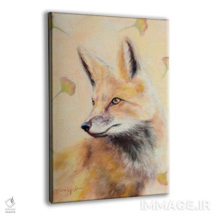 تابلو دکوراتیو روباه قرمز و جینکو اثر کارن وبر - نمای پرسپکتیو محصول