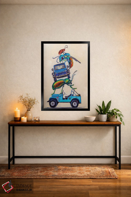 تابلو دکوراتیو جیپ ها و بیتل ها اثر کارن وبر - D5B
