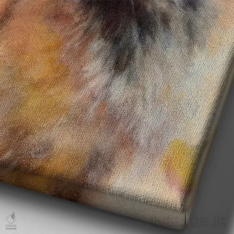 تابلو دکوراتیو روباه قرمز و جینکو اثر کارن وبر - نمای نزدیک بافت بوم