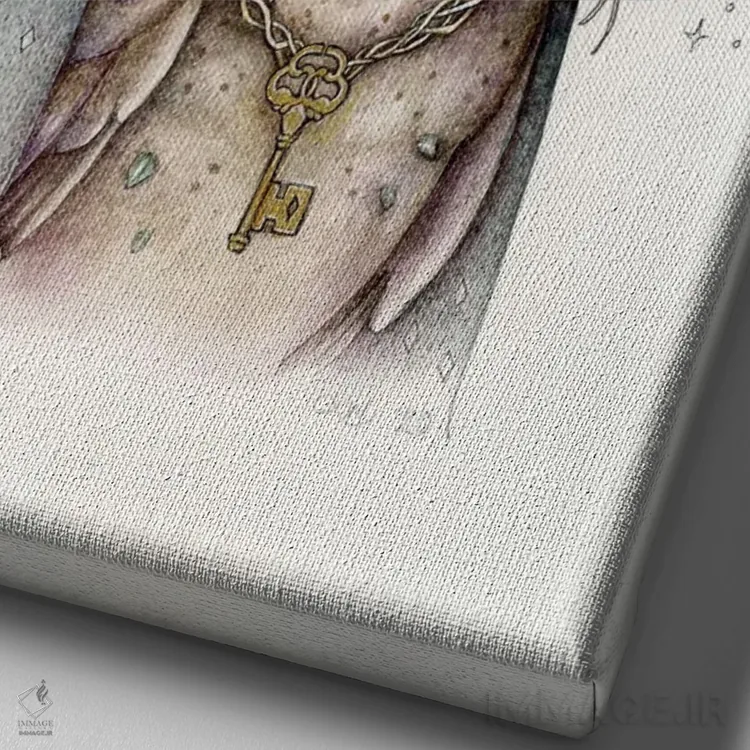 تابلو دکوراتیو نگهبان پرده اثر کیمرا واچنا - نمای نزدیک بافت بوم