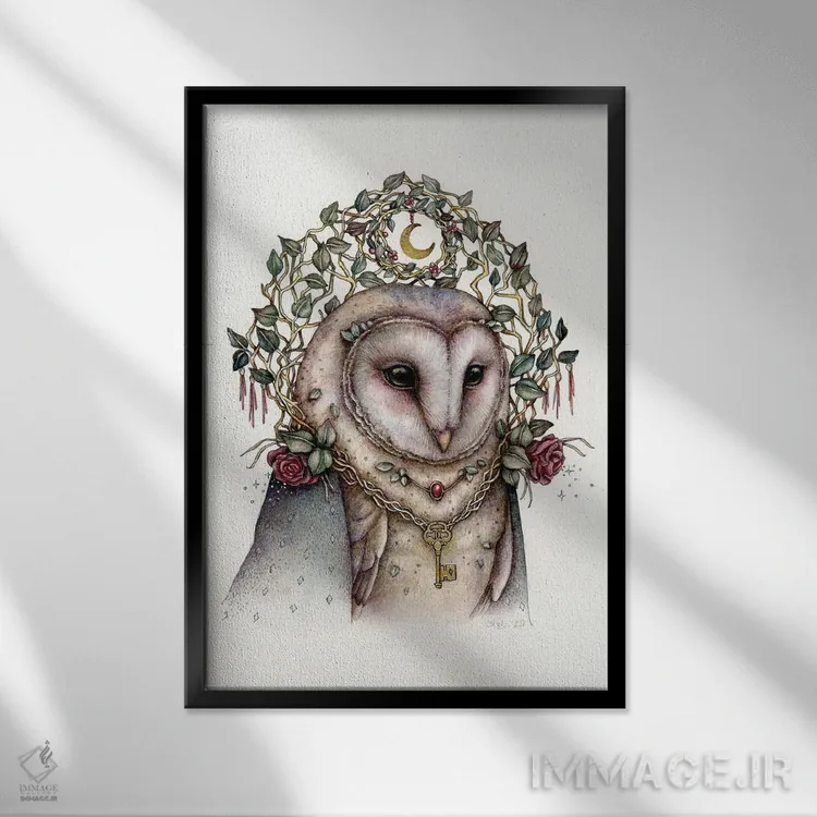 تابلو دکوراتیو نگهبان پرده اثر کیمرا واچنا - نمای قابدار مشکی