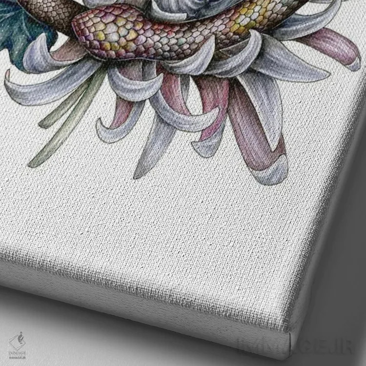 تابلو دکوراتیو اوروبروس اثر کیمرا واچنا - نمای نزدیک بافت بوم