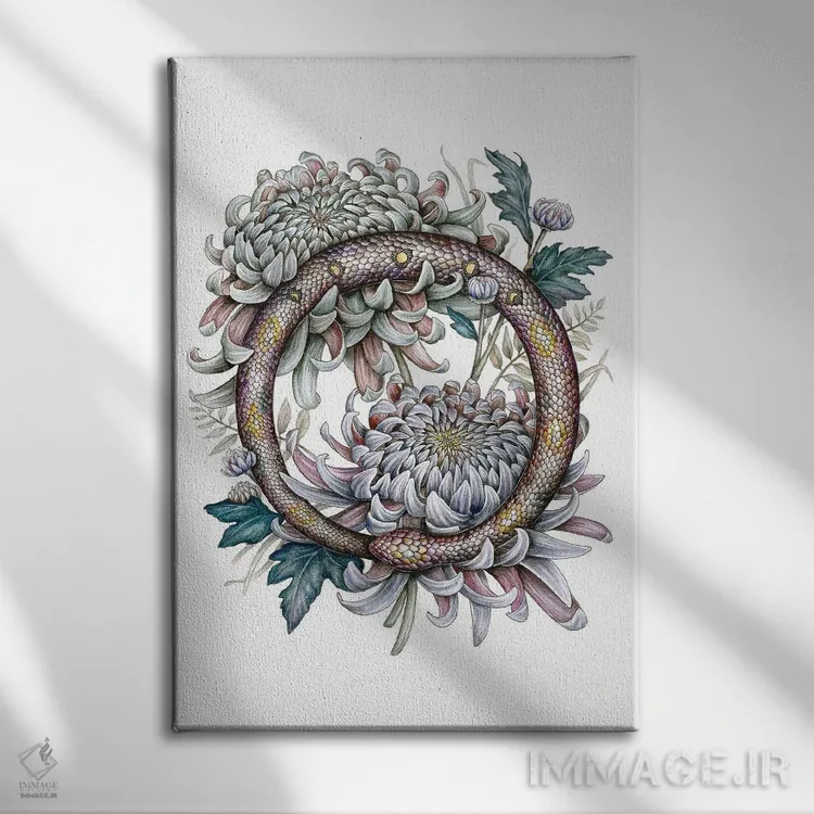 تابلو دکوراتیو اوروبروس اثر کیمرا واچنا - نمای روبهرو روی دیوار