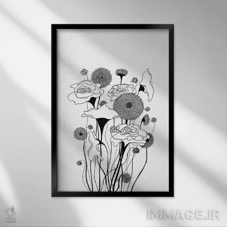 تابلو مینیمال دسته وحشی ۳ اثر کیلیگ وولد - نمای قابدار مشکی