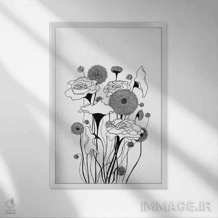 تابلو مینیمال دسته وحشی ۳ اثر کیلیگ وولد - نمای قابدار سفید