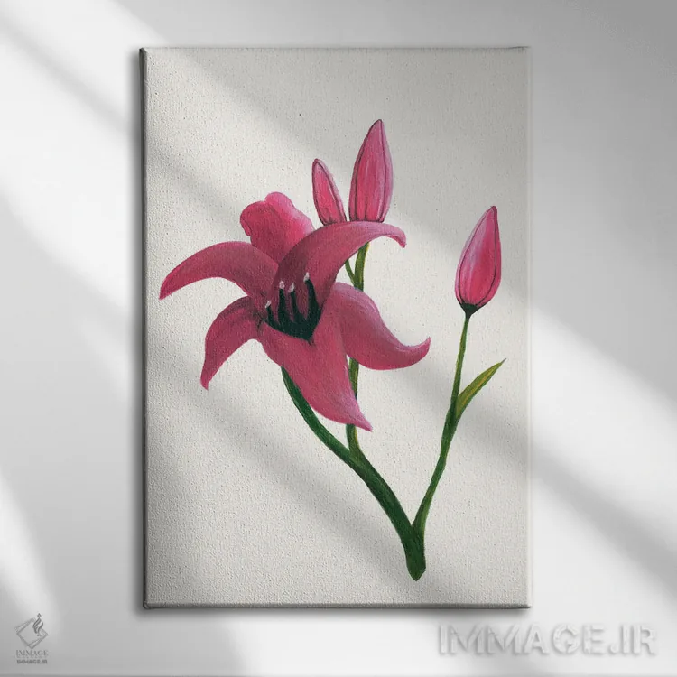 تابلو مینیمال سوسن روز روشن ۲ اثر کیلیگ وولد - نمای روبهرو روی دیوار