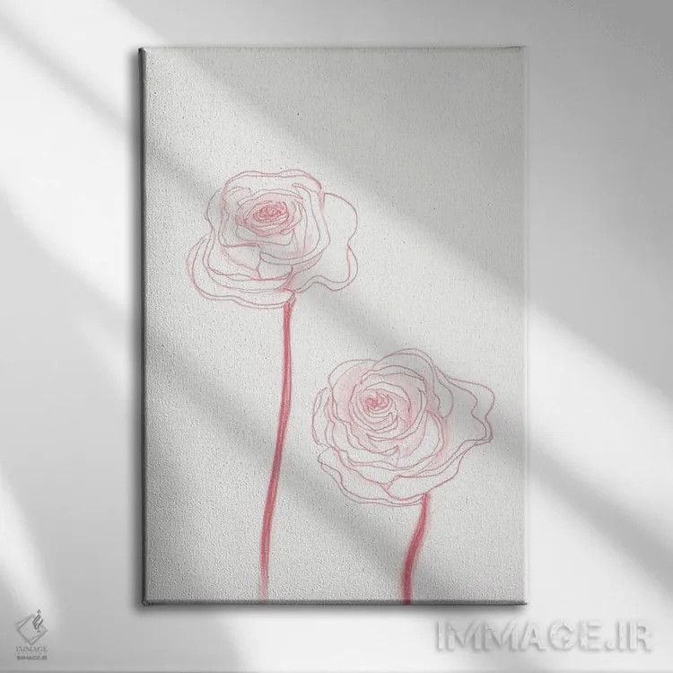 تابلو مینیمال شکوفه های صدتومانی ۳ اثر کیلیگ وولد - نمای روبهرو روی دیوار