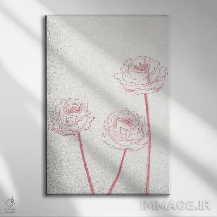 تابلو مینیمال شکوفه های صدتومانی ۲ اثر کیلیگ وولد - نمای روبهرو روی دیوار