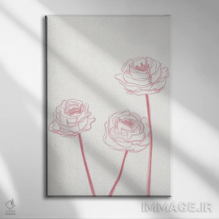 تابلو مینیمال شکوفه های صدتومانی ۲ اثر کیلیگ وولد - نمای روبهرو روی دیوار