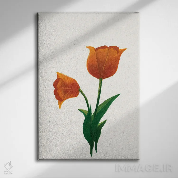 تابلو مینیمال لاله طلوع ۱ اثر کیلیگ وولد - نمای روبهرو روی دیوار