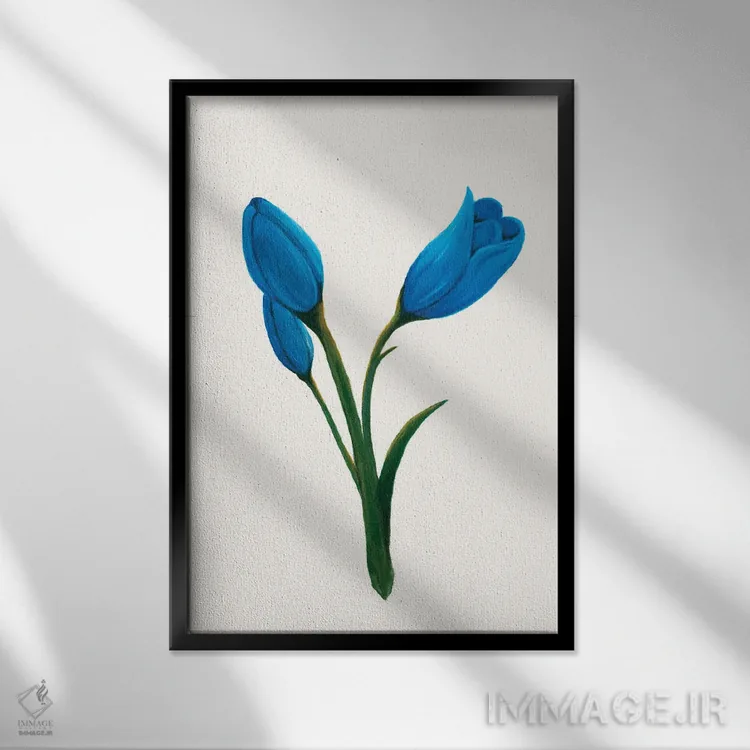تابلو مینیمال سوسن روز روشن ۱ اثر کیلیگ وولد - نمای قابدار مشکی