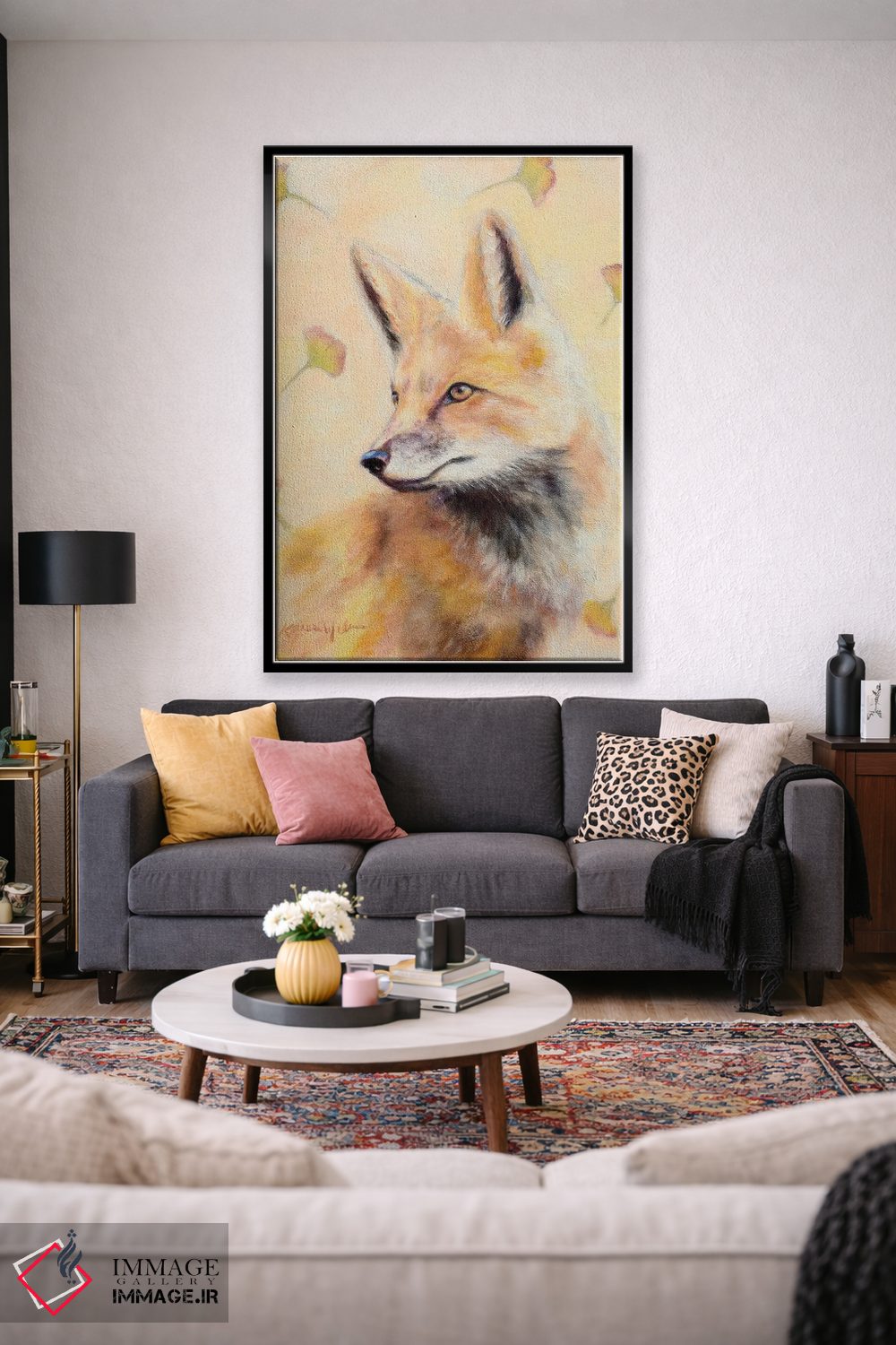 تابلو دکوراتیو روباه قرمز و جینکو اثر کارن وبر - D2B
