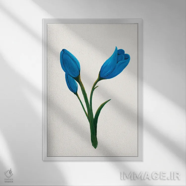 تابلو مینیمال سوسن روز روشن ۱ اثر کیلیگ وولد - نمای قابدار سفید