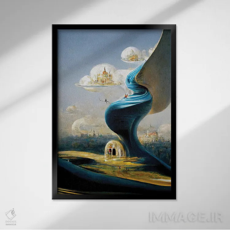 تابلو دکوراتیو سیگنال اثر کنوود هوه - نمای قابدار مشکی