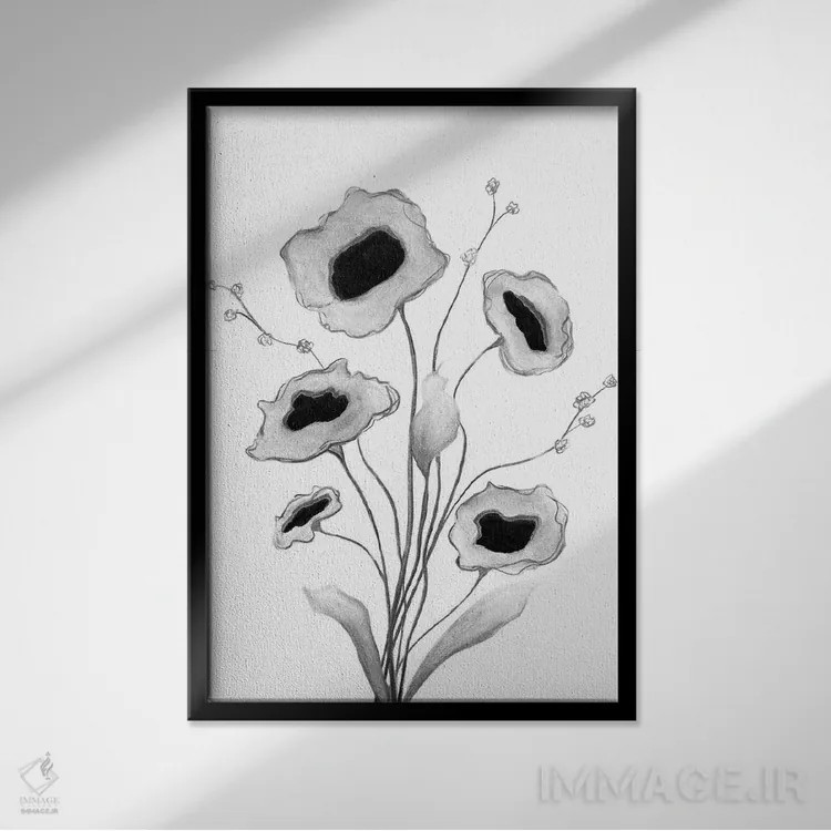 تابلو مینیمال لحظات نرم ۲ اثر کیلیگ وولد - نمای قابدار مشکی