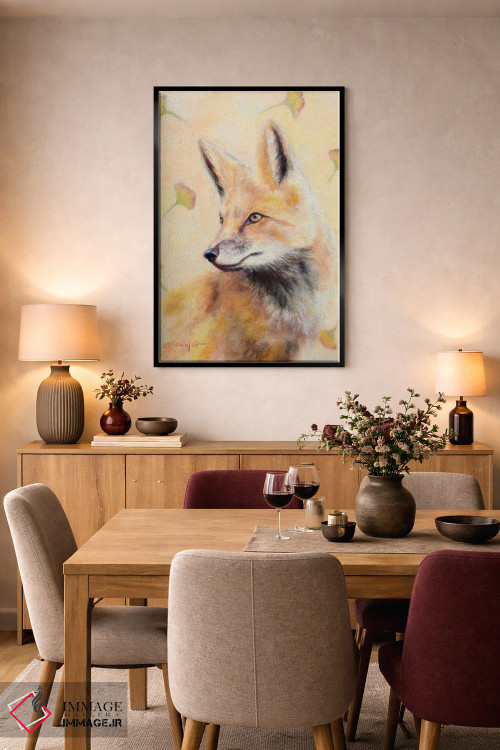 تابلو دکوراتیو روباه قرمز و جینکو اثر کارن وبر - D5B