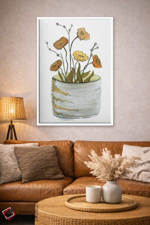 تابلو مدرن دسته گل های طلایی اثر کیلیگ وولد - D2W