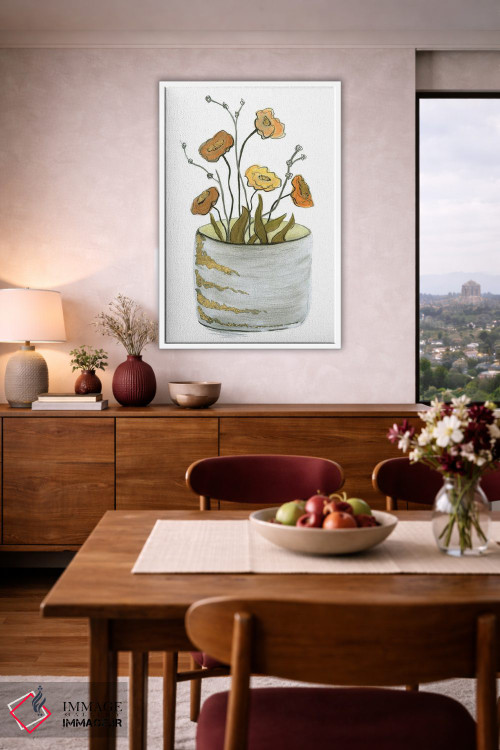 تابلو مدرن دسته گل های طلایی اثر کیلیگ وولد - D3W