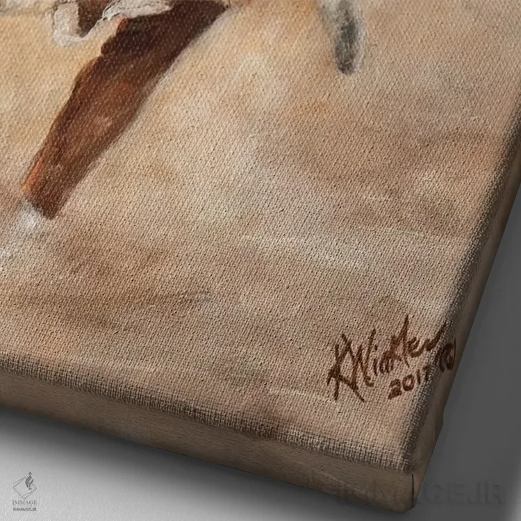 تابلو دکوراتیو تکان، تلق تلق و غلتیدن ۲ اثر کتی وینکلر - نمای نزدیک بافت بوم