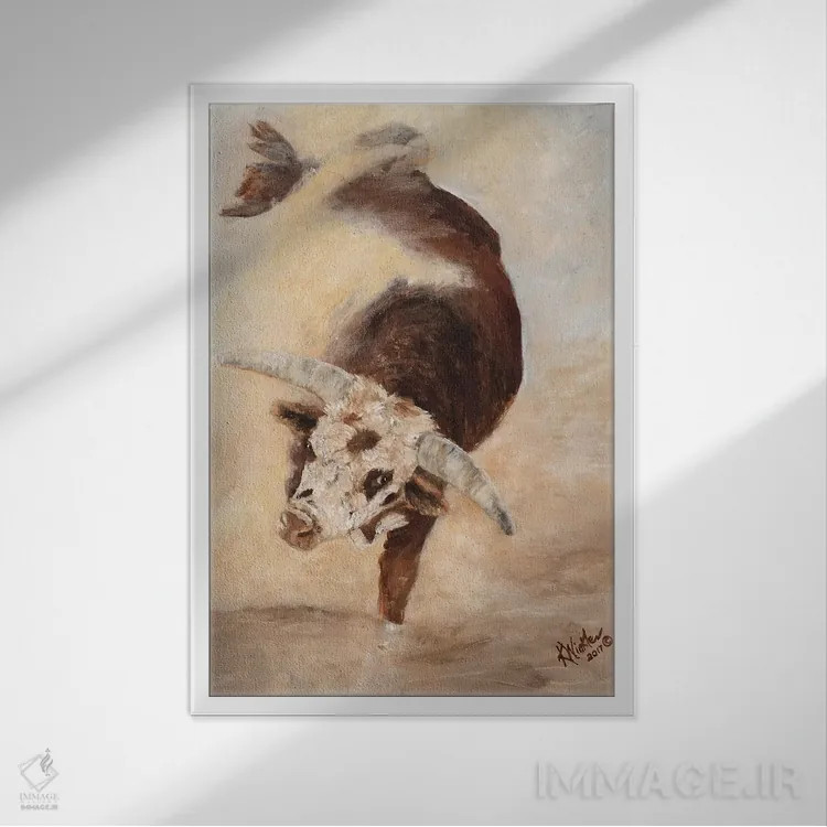 تابلو دکوراتیو تکان، تلق تلق و غلتیدن ۲ اثر کتی وینکلر - نمای قابدار سفید