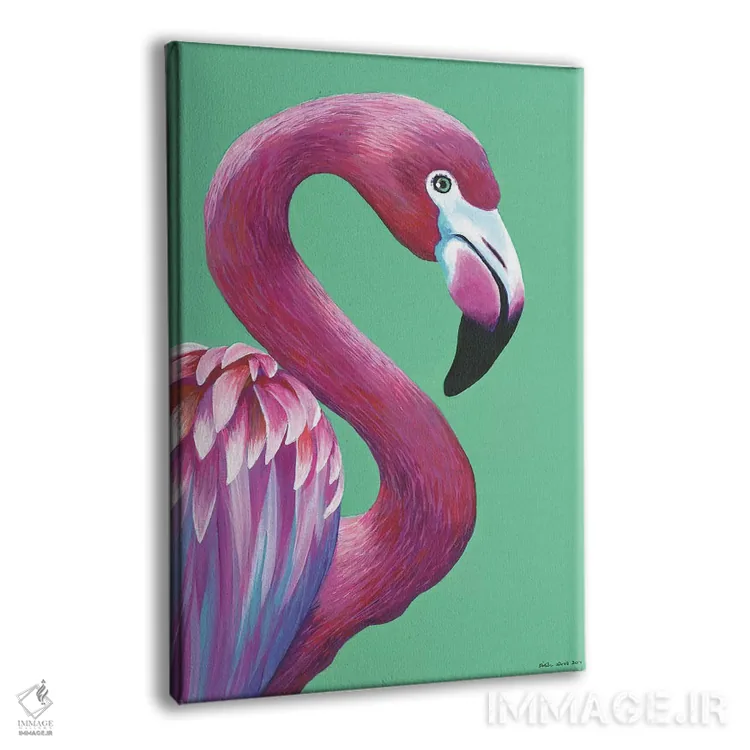 تابلو دکوراتیو فلامینگو زیبا اثر کیرستین وود - نمای پرسپکتیو محصول