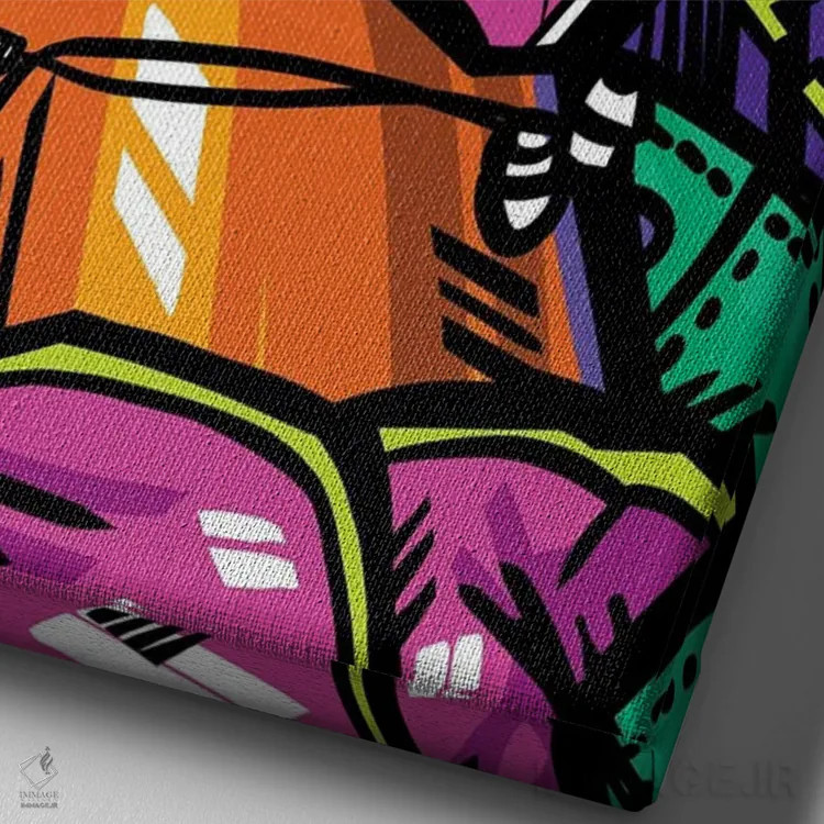 تابلو دکوراتیو نایکی اثر ساندرا کوالسکی - نمای نزدیک بافت بوم