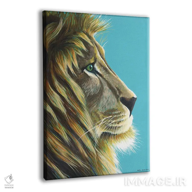 تابلو دکوراتیو شیرشاه اثر کیرستین وود - نمای پرسپکتیو محصول