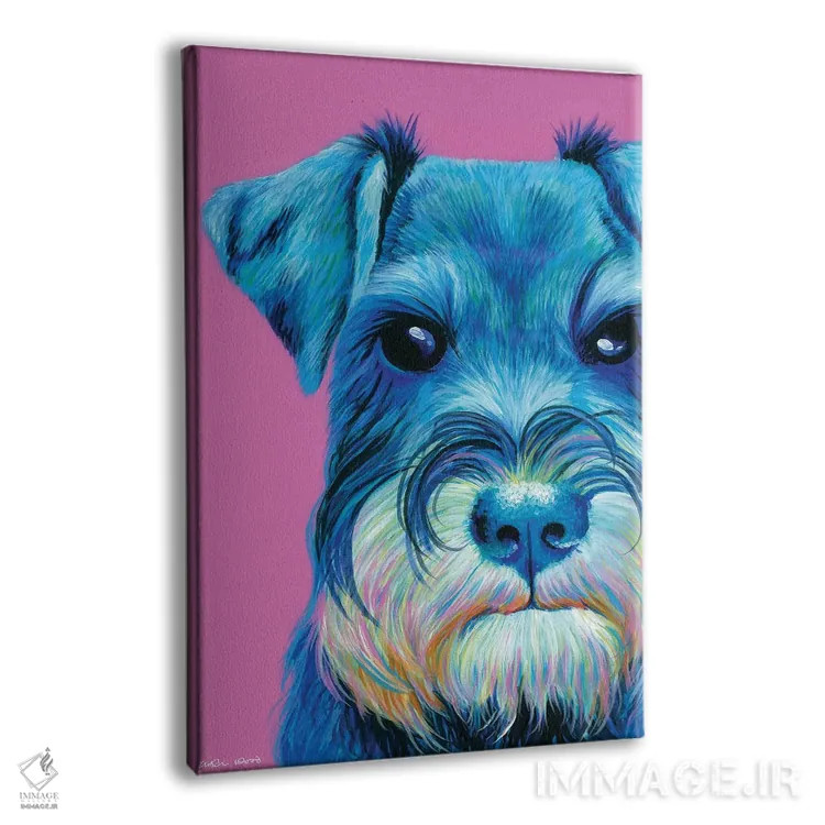 تابلو دکوراتیو اشناوزر روی زمینه صورتی اثر کیرستین وود - نمای پرسپکتیو محصول