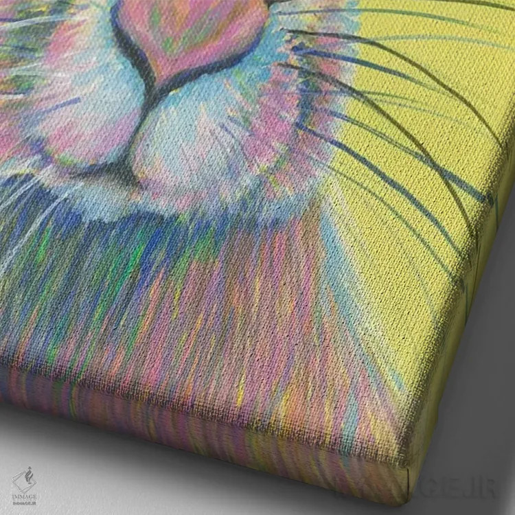 تابلو دکوراتیو خرگوش دیوانه ماه مارس اثر کیرستین وود - نمای نزدیک بافت بوم