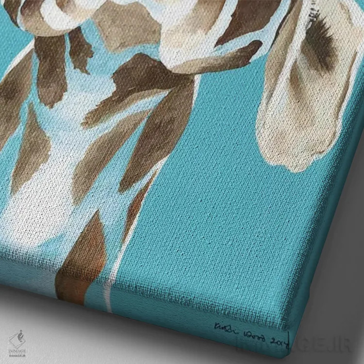 تابلو دکوراتیو شوخی کردن اثر کیرستین وود - نمای نزدیک بافت بوم